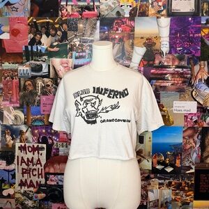 Brandy Melville white cropped graphic tee